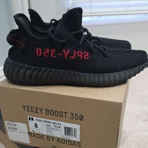 Adidas Yeezy Boost 350 V2 Kids Sneakers - Black and Red